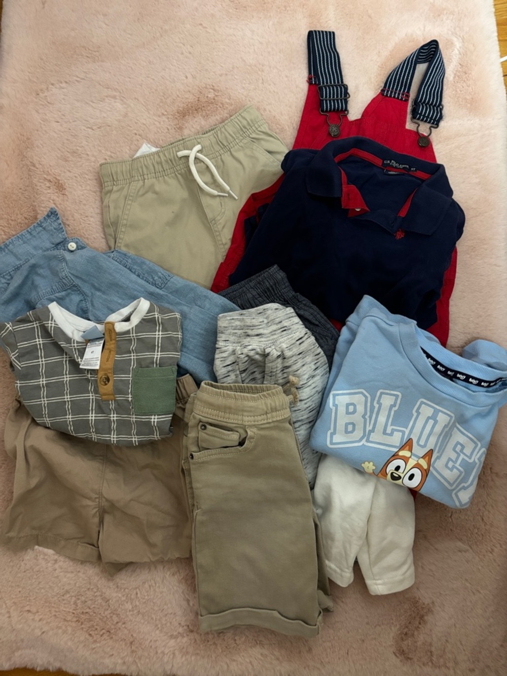 Toddler Mixed and matching sets  Clothing bundle - Blue, Red, Khaki, Navy